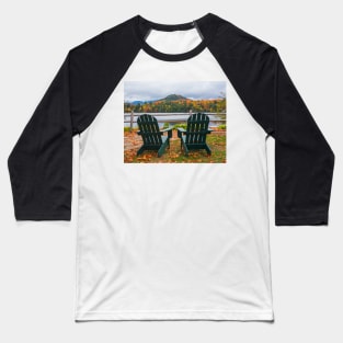 Adirondack Chairs in the Adirondacks. Mirror Lake Lake Placid NY New York Baseball T-Shirt